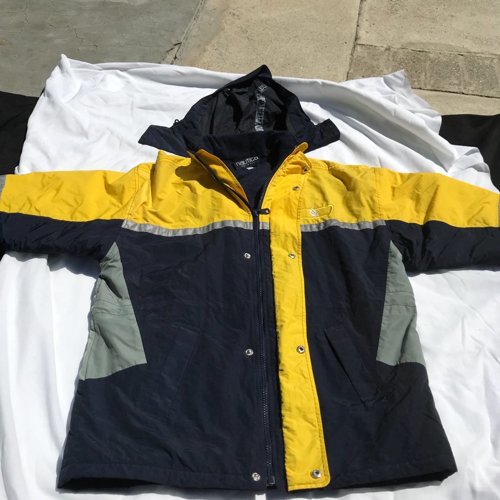 Vintage nautica rain jacket large 14/16